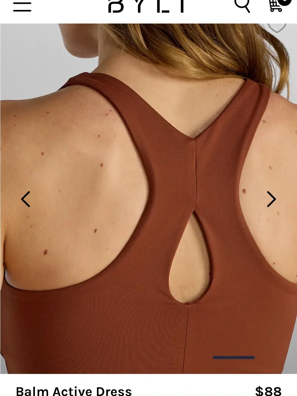 BYLT Basics Balm Active Square-Neck Mini Dress in Mahogany - Picture 6 of 10